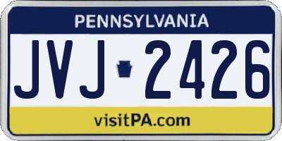 PA license plate JVJ2426