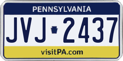 PA license plate JVJ2437