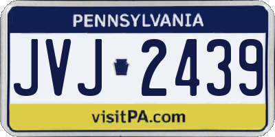 PA license plate JVJ2439
