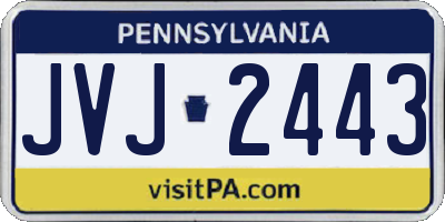 PA license plate JVJ2443