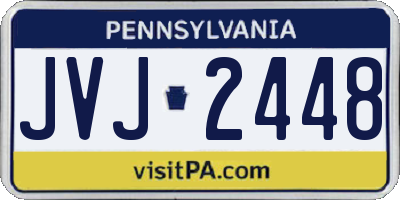 PA license plate JVJ2448