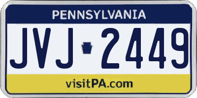 PA license plate JVJ2449