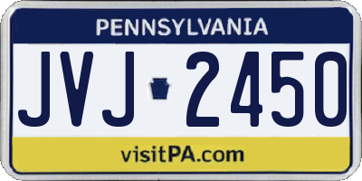 PA license plate JVJ2450