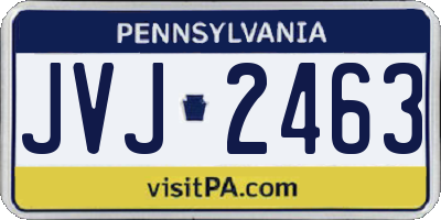 PA license plate JVJ2463