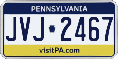 PA license plate JVJ2467