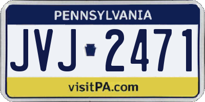PA license plate JVJ2471