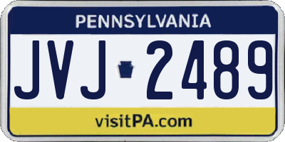 PA license plate JVJ2489