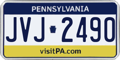 PA license plate JVJ2490