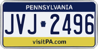 PA license plate JVJ2496