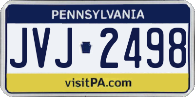 PA license plate JVJ2498