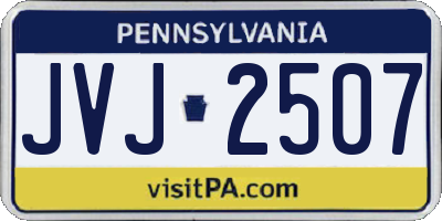 PA license plate JVJ2507