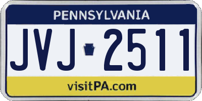 PA license plate JVJ2511
