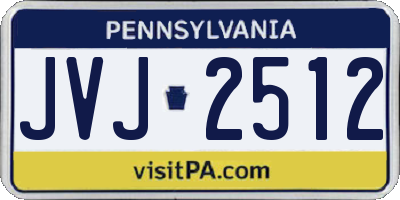 PA license plate JVJ2512