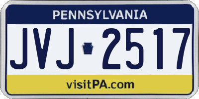 PA license plate JVJ2517