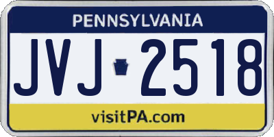 PA license plate JVJ2518