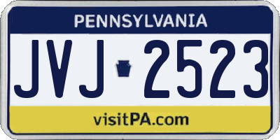 PA license plate JVJ2523