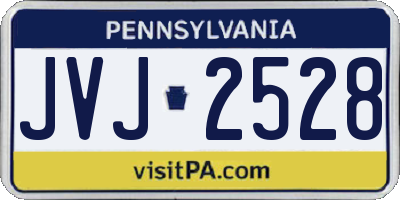 PA license plate JVJ2528