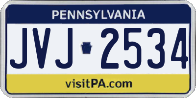 PA license plate JVJ2534