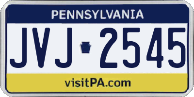 PA license plate JVJ2545