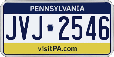 PA license plate JVJ2546