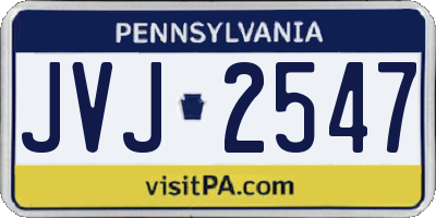 PA license plate JVJ2547