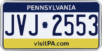 PA license plate JVJ2553