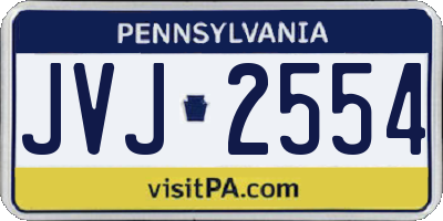 PA license plate JVJ2554