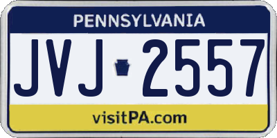 PA license plate JVJ2557