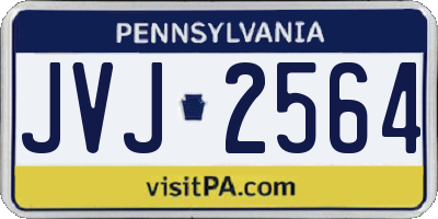 PA license plate JVJ2564