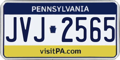 PA license plate JVJ2565