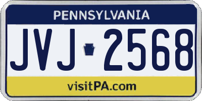 PA license plate JVJ2568