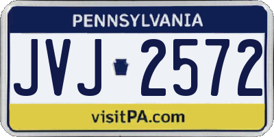 PA license plate JVJ2572