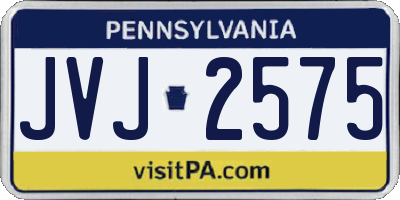 PA license plate JVJ2575