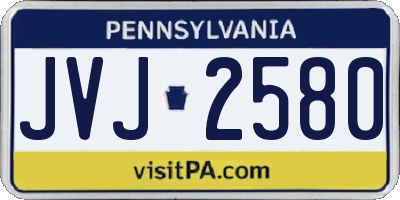 PA license plate JVJ2580