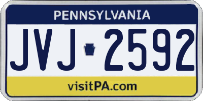 PA license plate JVJ2592