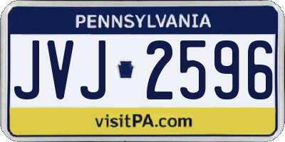 PA license plate JVJ2596