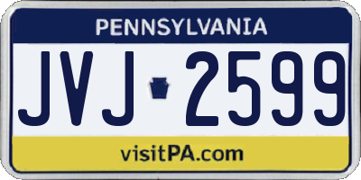 PA license plate JVJ2599