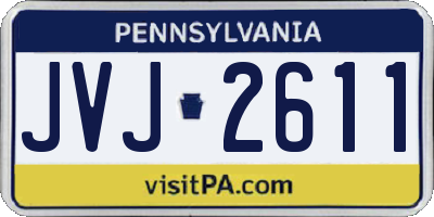 PA license plate JVJ2611