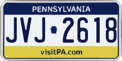 PA license plate JVJ2618