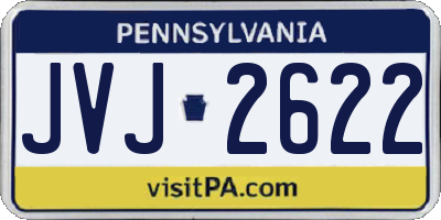 PA license plate JVJ2622