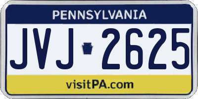 PA license plate JVJ2625