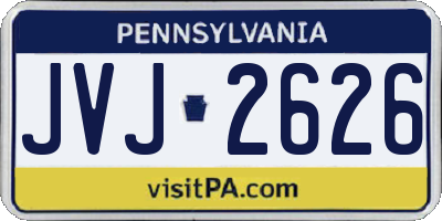 PA license plate JVJ2626