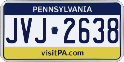 PA license plate JVJ2638