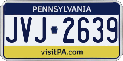 PA license plate JVJ2639
