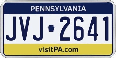 PA license plate JVJ2641
