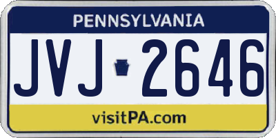 PA license plate JVJ2646