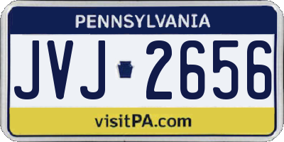 PA license plate JVJ2656