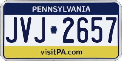 PA license plate JVJ2657