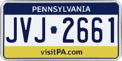 PA license plate JVJ2661
