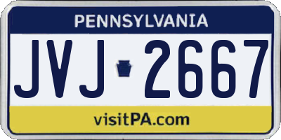 PA license plate JVJ2667
